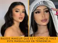 Dos mujeres lucen un baddie makeup audaz con labios voluminosos y delineado marcado.