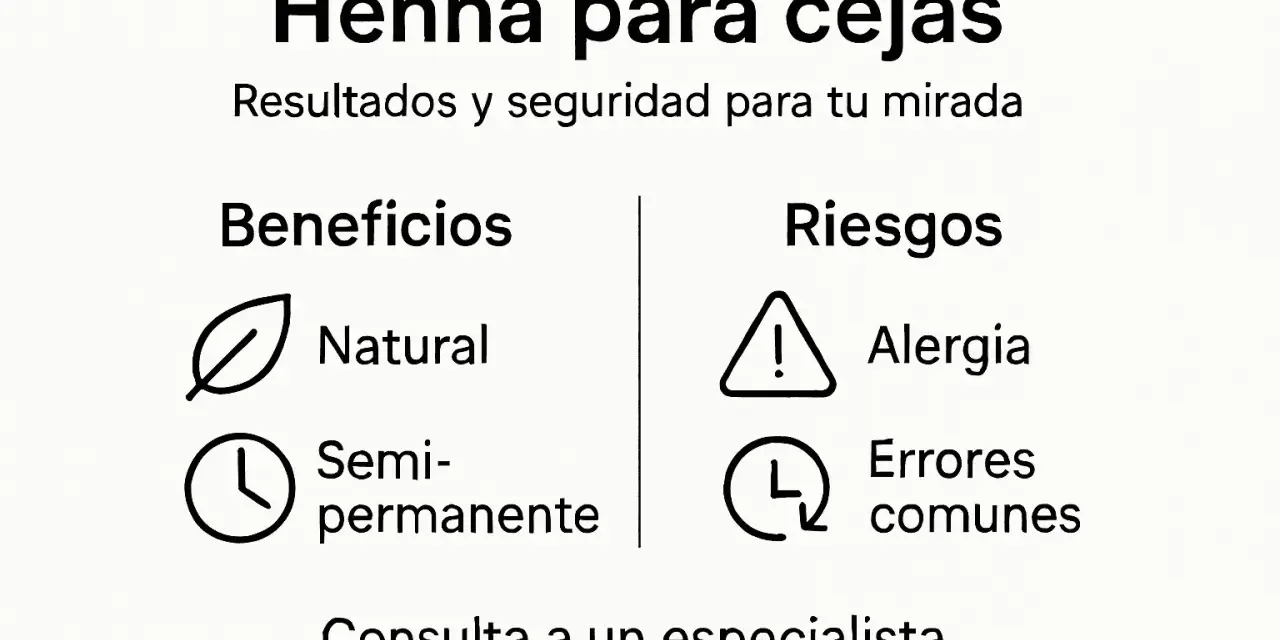 Henna para cejas: beneficios naturales y semipermanentes, pero ten cuidado con la alergia a la henna y errores comunes. Consulta a un especialista.