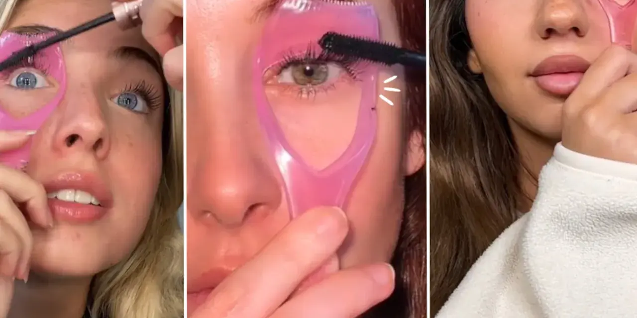 Tutorial de como aplicar serum de pestañas con aplicador rosa. Tres mujeres mostrando la técnica para unas pestañas perfectas.