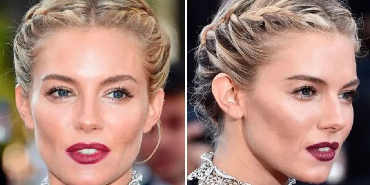 Peinados pelo corto para bodas invitadas: trenzas de diadema, un look elegante y juvenil.