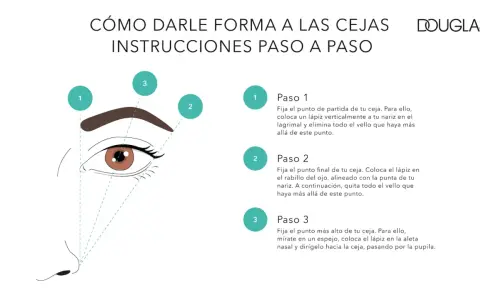 Guía visual para definir la forma de tus cejas, indicando cada cuanto hay que hacerse las cejas para mantenerlas perfectas.