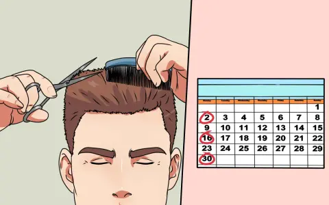 Un hombre se corta el pelo, preparándose para un corte militar. Un calendario muestra fechas marcadas, quizás para citas o recordatorios.