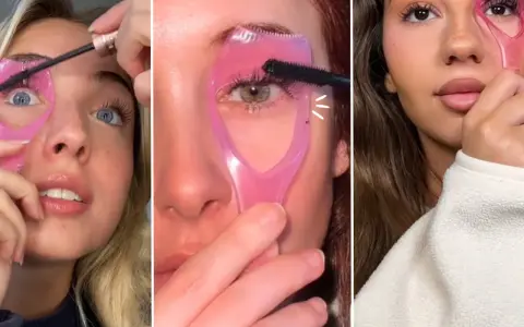 Tutorial de como aplicar serum de pestañas con aplicador rosa. Tres mujeres mostrando la técnica para unas pestañas perfectas.