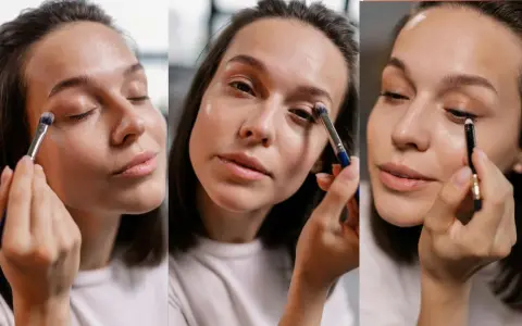 Mujer aplicando sombra de ojos para un look smokey eye.