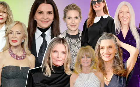 Inspiración de peinados para madrinas de 60 años: mujeres elegantes con estilos variados, desde cabello largo y suelto hasta recogidos sofisticados.