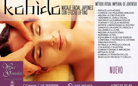 Masaje kobido que es: ritual facial japonés con efecto lifting. Manos expertas trabajan la piel para rejuvenecerla.