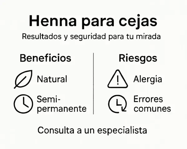 Henna para cejas: beneficios naturales y semipermanentes, pero ten cuidado con la alergia a la henna y errores comunes. Consulta a un especialista.