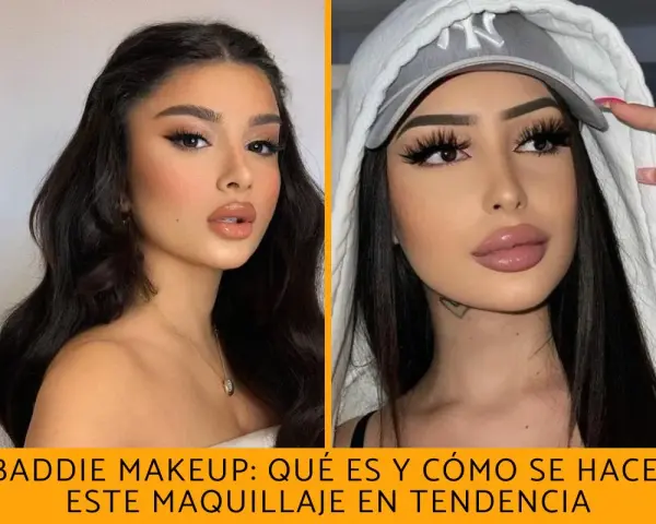 Dos mujeres lucen un baddie makeup audaz con labios voluminosos y delineado marcado.