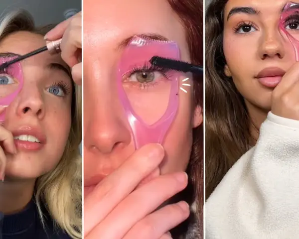 Tutorial de como aplicar serum de pestañas con aplicador rosa. Tres mujeres mostrando la técnica para unas pestañas perfectas.