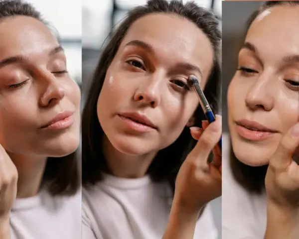 Mujer aplicando sombra de ojos para un look smokey eye.