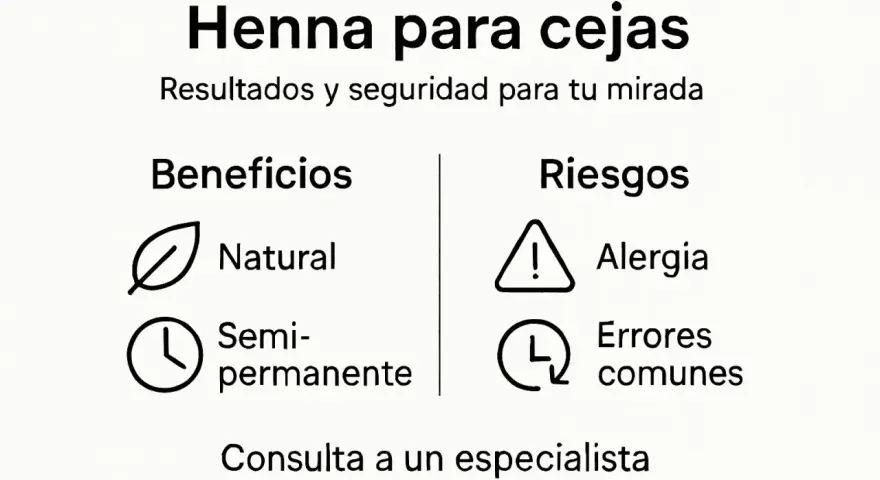 Henna para cejas: beneficios naturales y semipermanentes, pero ten cuidado con la alergia a la henna y errores comunes. Consulta a un especialista.