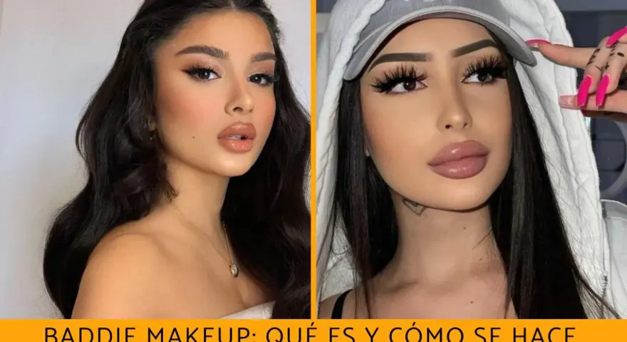 Dos mujeres lucen un baddie makeup audaz con labios voluminosos y delineado marcado.