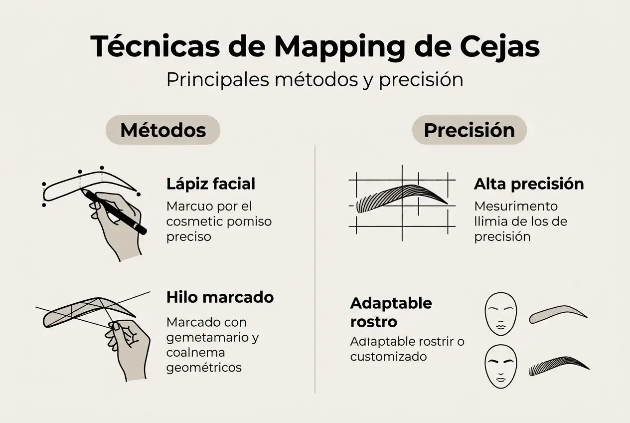 Técnicas de mapping de cejas: lápiz facial, hilo marcado, alta precisión y adaptable al rostro. Aprende cómo shape eyebrows.