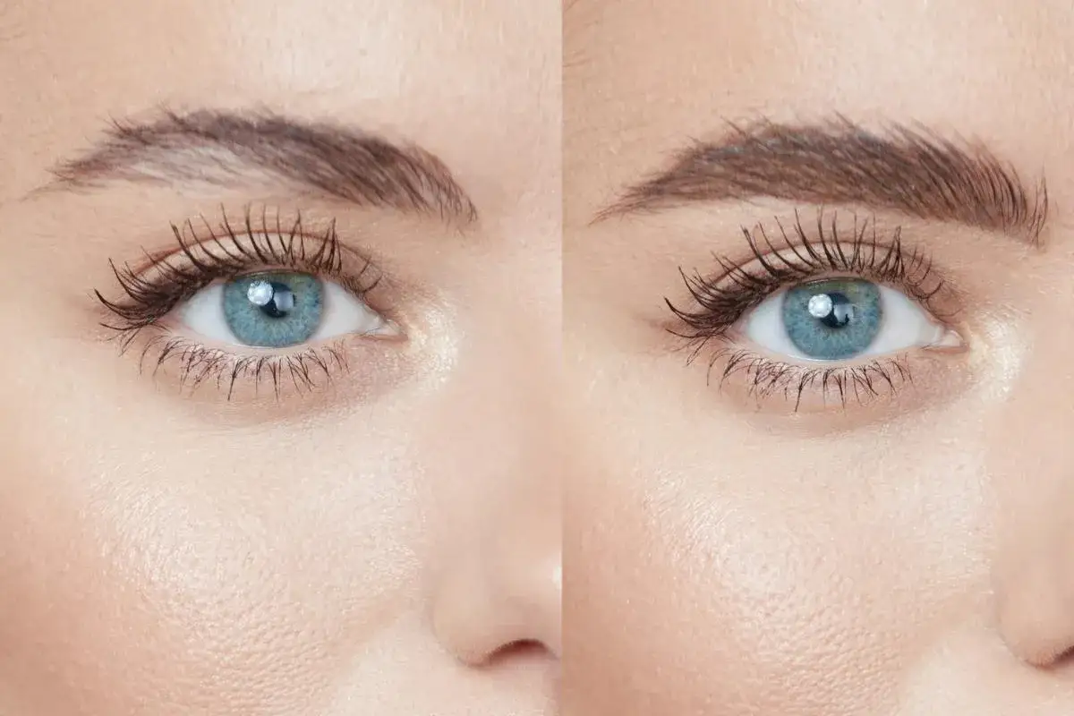 Ojos azules con pestañas largas y cejas definidas. ¡Adiós al